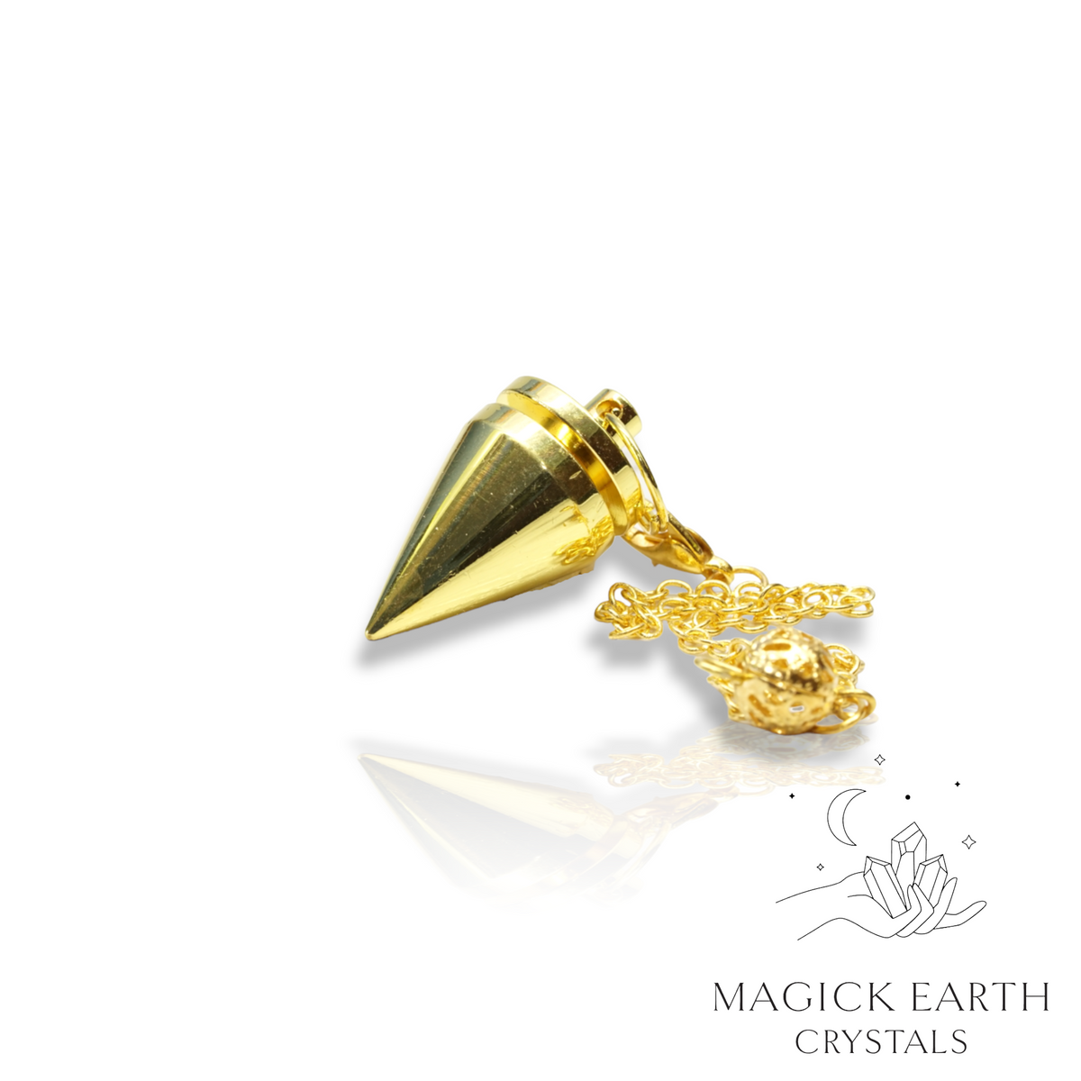 Brass Flat Cone Pendulum With Gold Finish