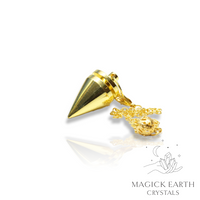 Brass Flat Cone Pendulum With Gold Finish