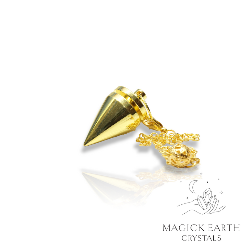 Brass Flat Cone Pendulum With Gold Finish