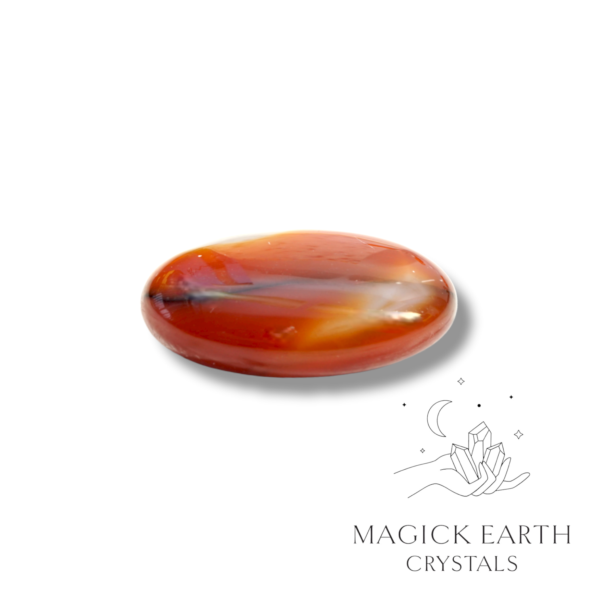 Carnelian Oval Thumb Stone For  Empowered Passion
