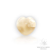 Natural Cherry Blossom Agate crystal heart 30mm view c