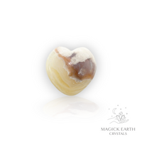 Natural Cherry Blossom Agate crystal heart 30mm view d