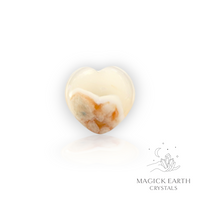 Natural Cherry Blossom Agate crystal heart 30mm view e