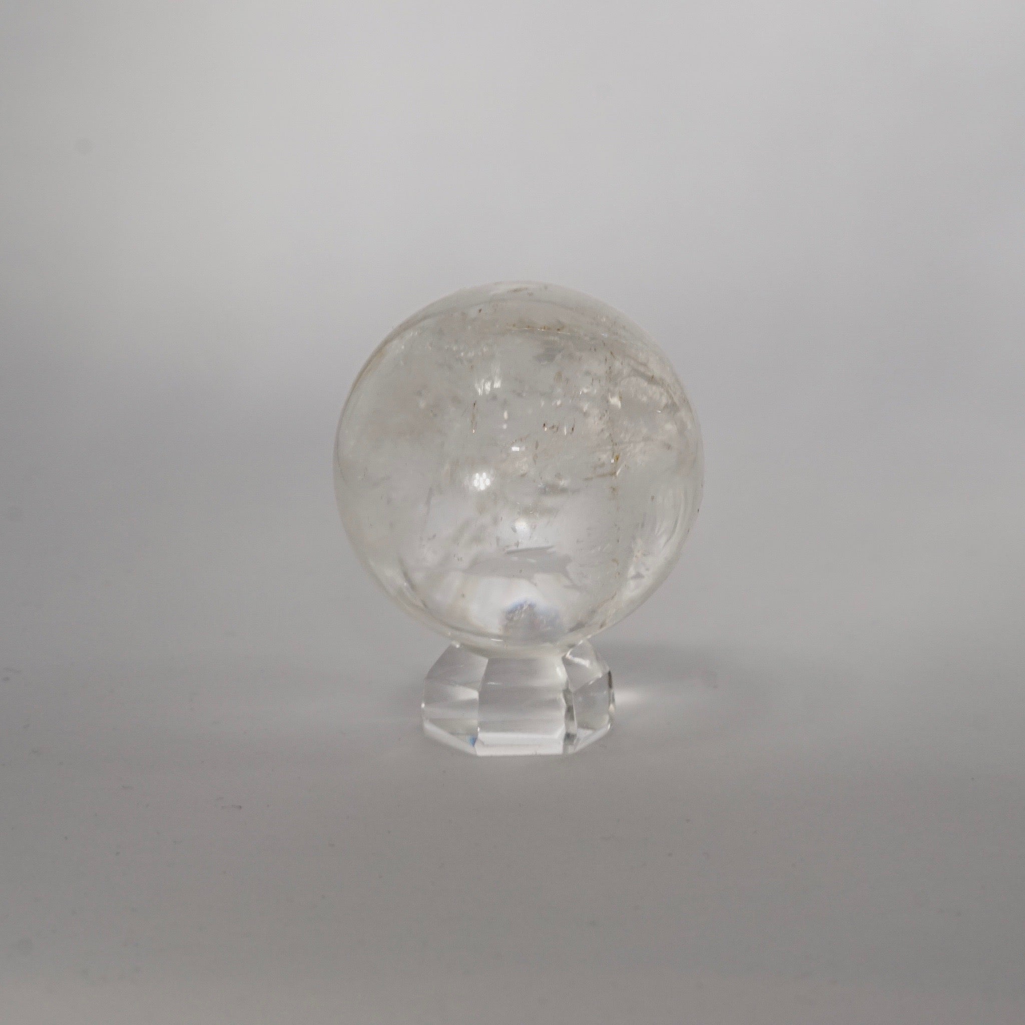 Natural Clear Quartz crystal sphere view c