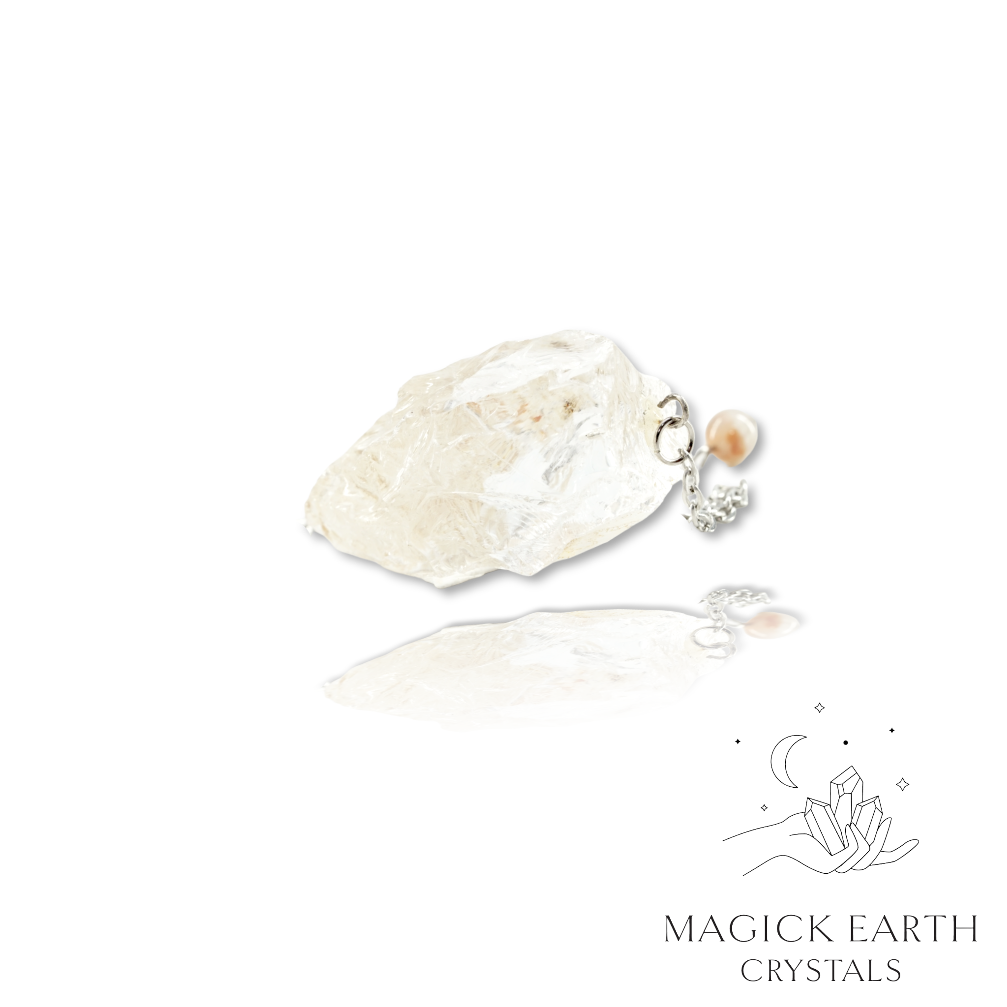 Natural Clear Quartz raw crystal pendulum