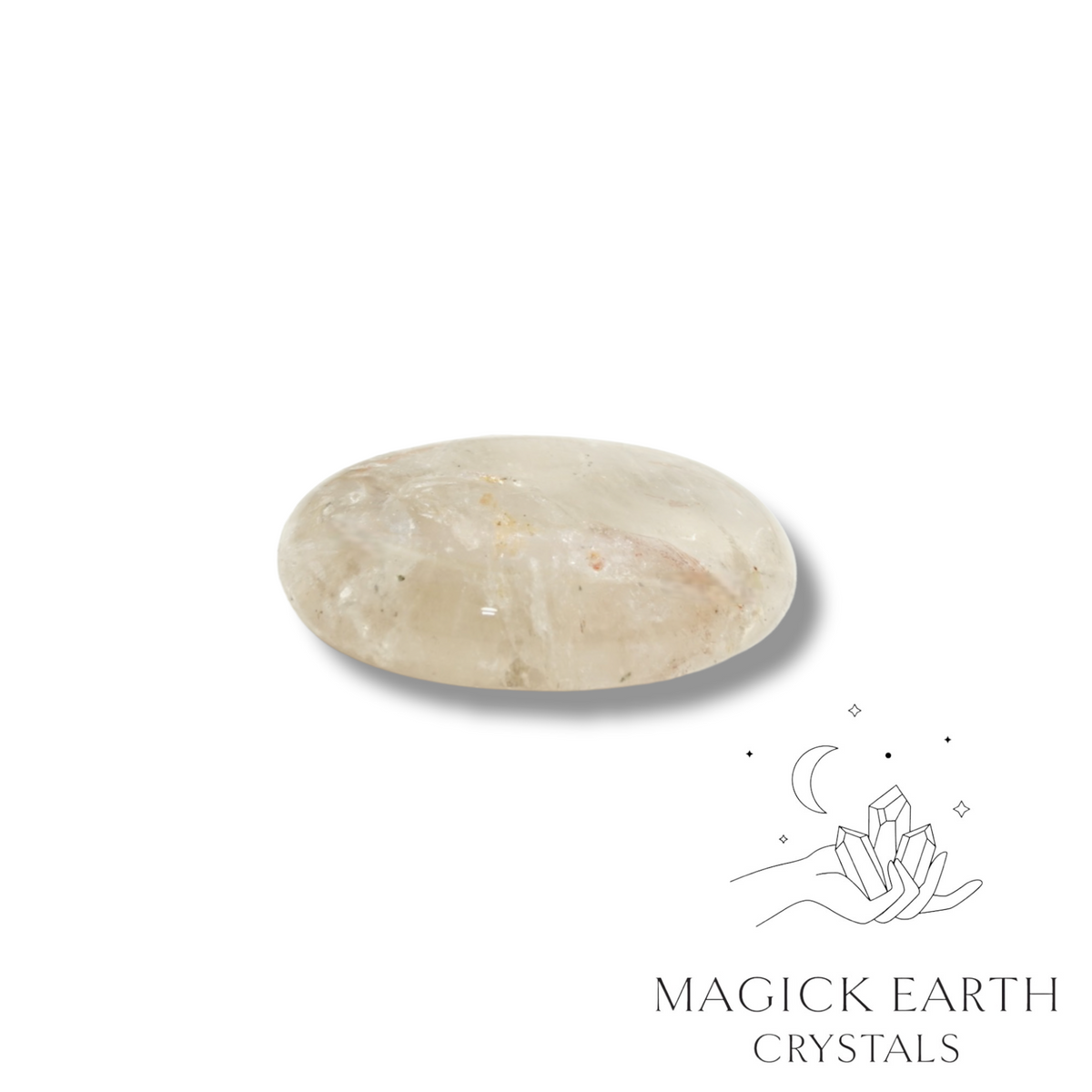 Clear / Smoky Quartz Oval Thumb Stone For Amplified Grounding