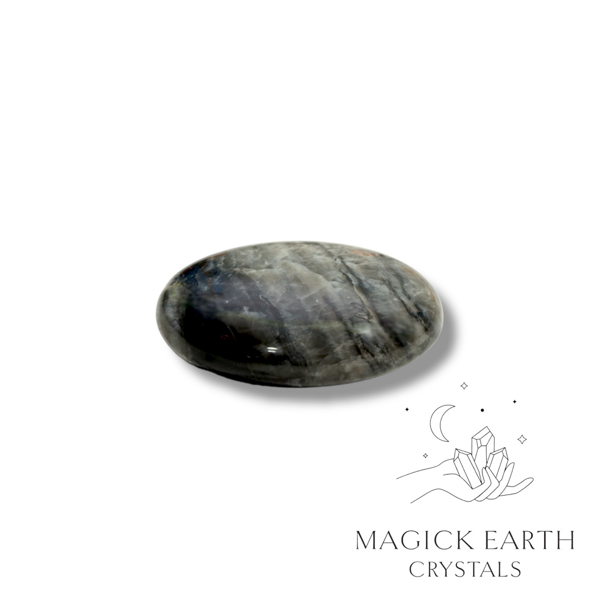 Silver Leaf Jasper Darker Shade Oval Thumb Stone For Grounded Perspective
