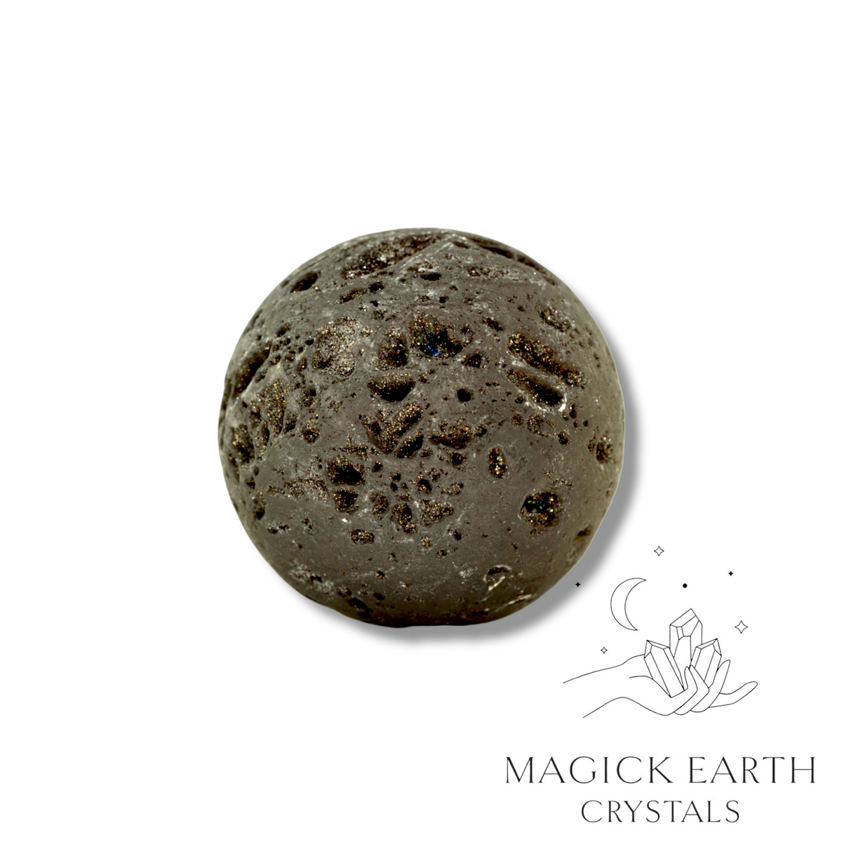  Electroplated Druzy Sphere with Charcoal Finish for Amplified Insight