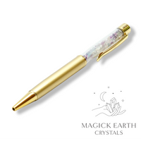  Natural Fluorite crystal chip pen view b