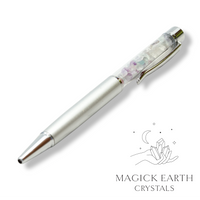 Natural Fluorite crystal chip pen view c