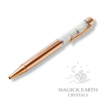 Natural Fluorite crystal chip pen view d
