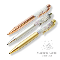Natural Fluorite crystal chip pens view a