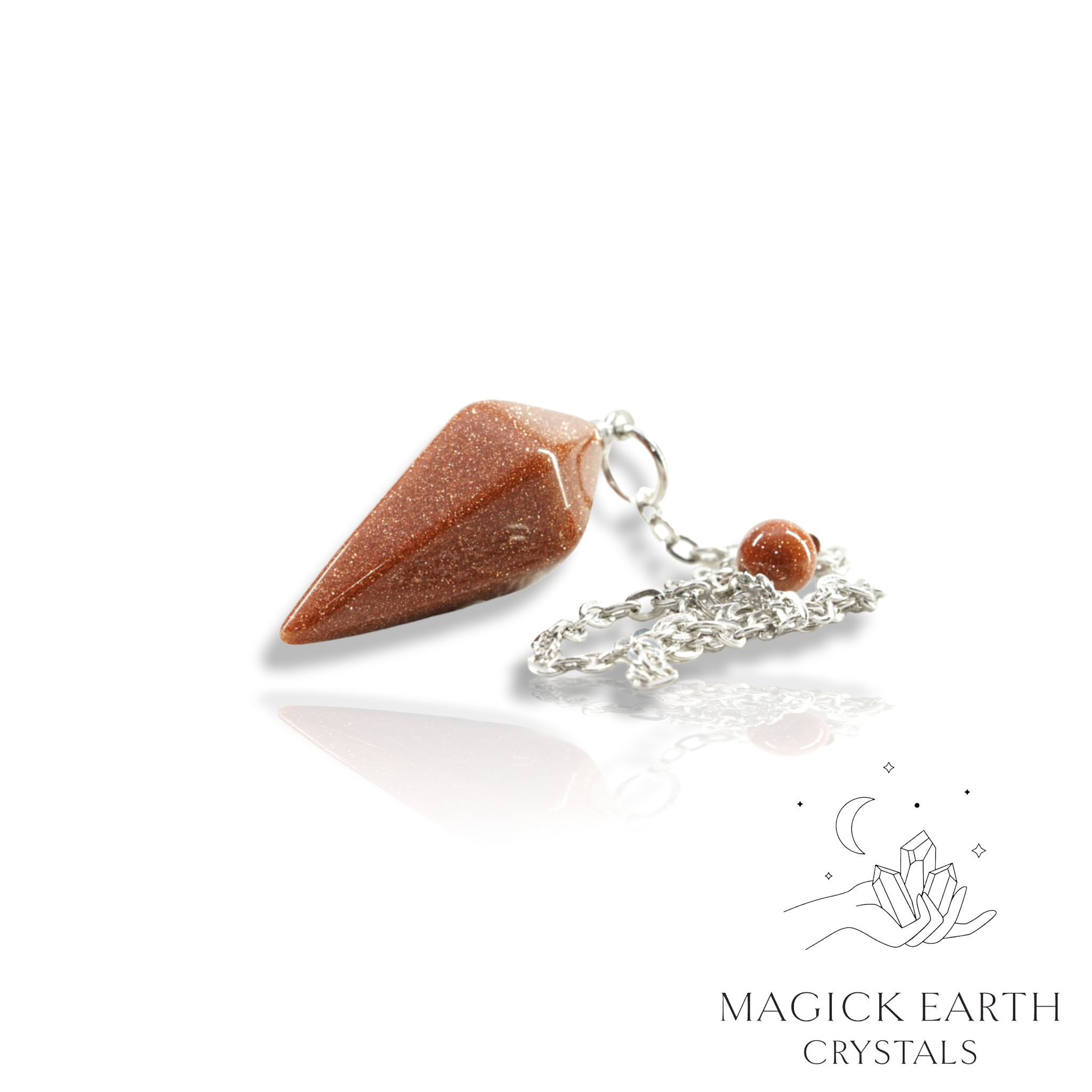 Natural Goldstone crystal apex pendulum  