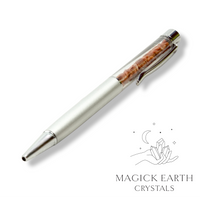 Natural Goldstone crystal chip pen view c