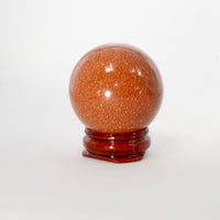 Natural Honey Calcite crystal sphere view b