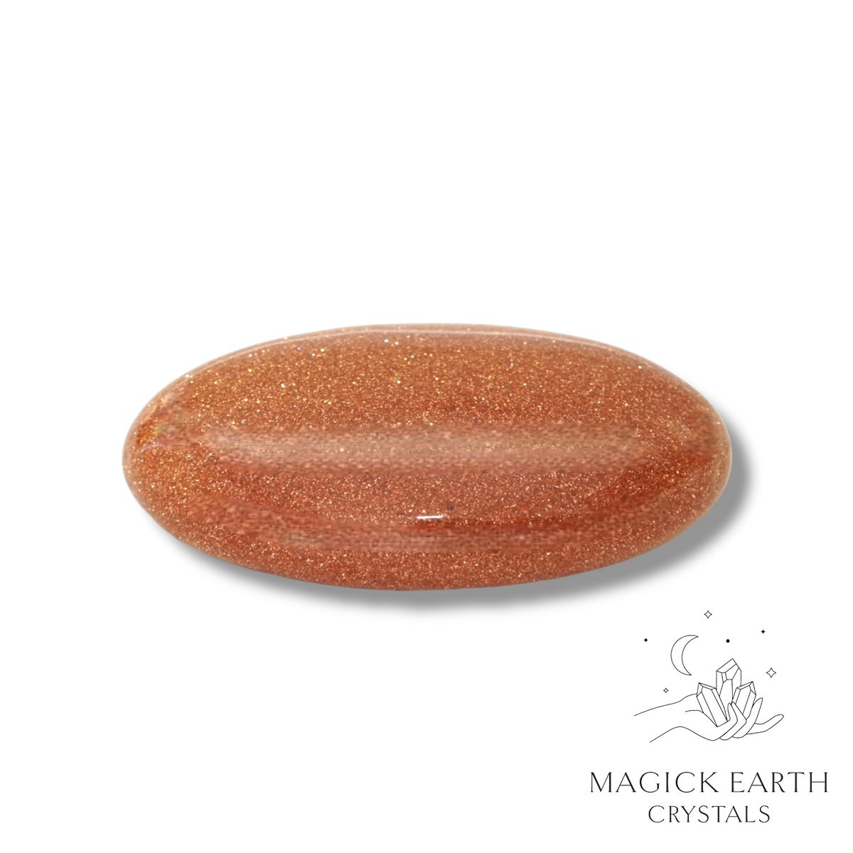 Goldstone Oval Massage Stone For Radiant Determination