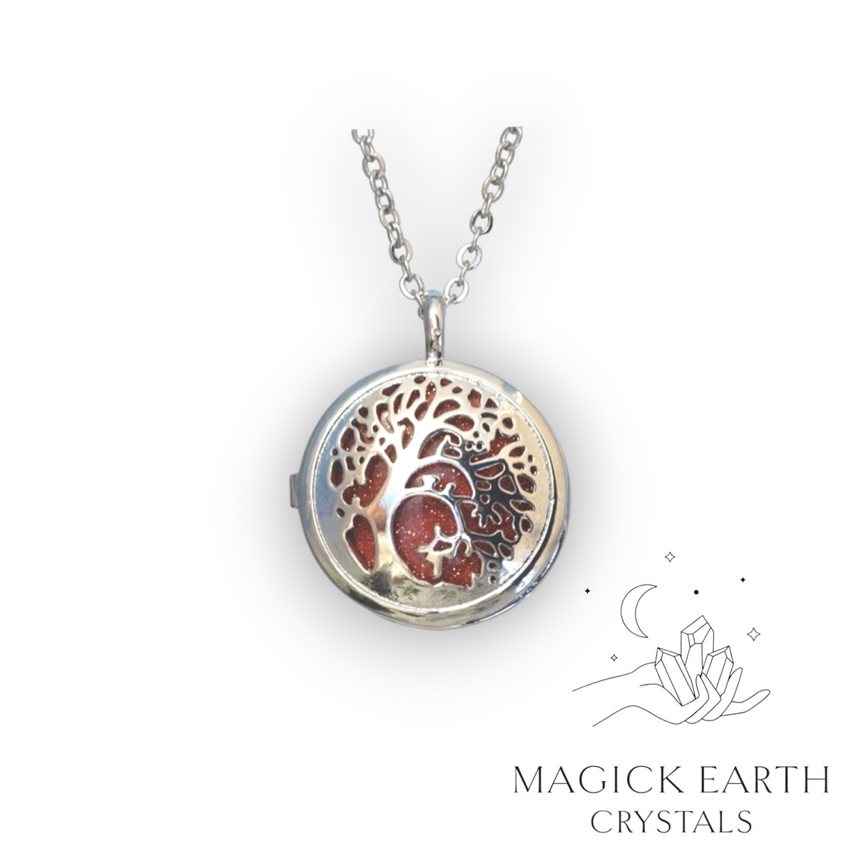 Goldstone tree of life diffuser pendant view a