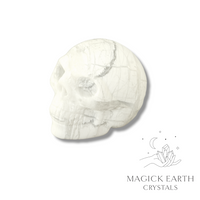 Natural Howlite crystal skull view b