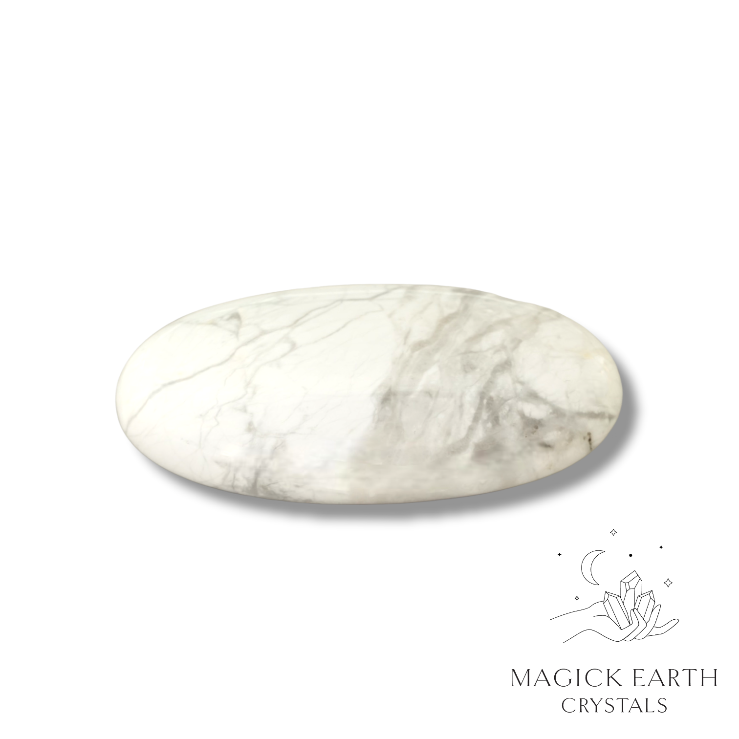 Howlite Oval Massage Stone For Calm Communication