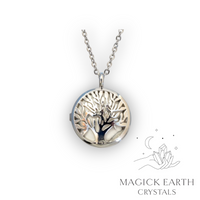 Howlite (synthetic) tree of life diffuser pendant view a
