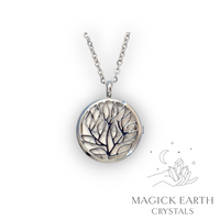 Howlite (synthetic) tree of life diffuser pendant view b