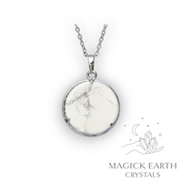 Natural Howlite tree of life pendant view b
