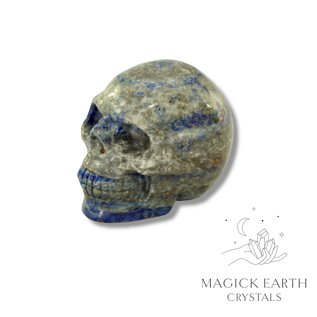 Natural Lapis Lazuli crystal skull view b