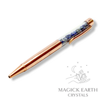 Natural Lapis Lazuli crystal chip pen view d