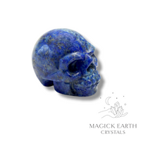 Lapis Lazuli  Carved Skull right view
