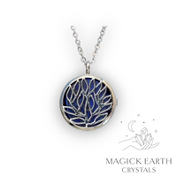  Natural Lapis Lazuli tree of life diffuser pendant view b