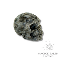 Larvikite Carved Skull  right view