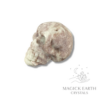 Lepidolite Carved Skull left view