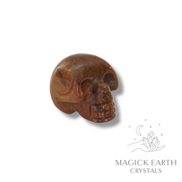 Natural Mahogany Obsidian crystal mini skull view a