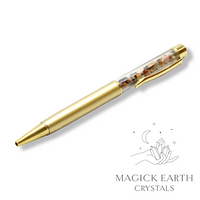 Natural Mookaite Jasper crystal chip pen view b