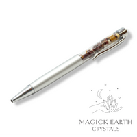 Natural Mookaite Jasper crystal chip pen view c