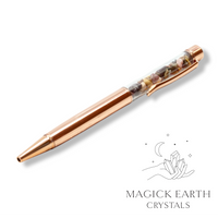 Natural Mookaite Jasper crystal chip pen view d