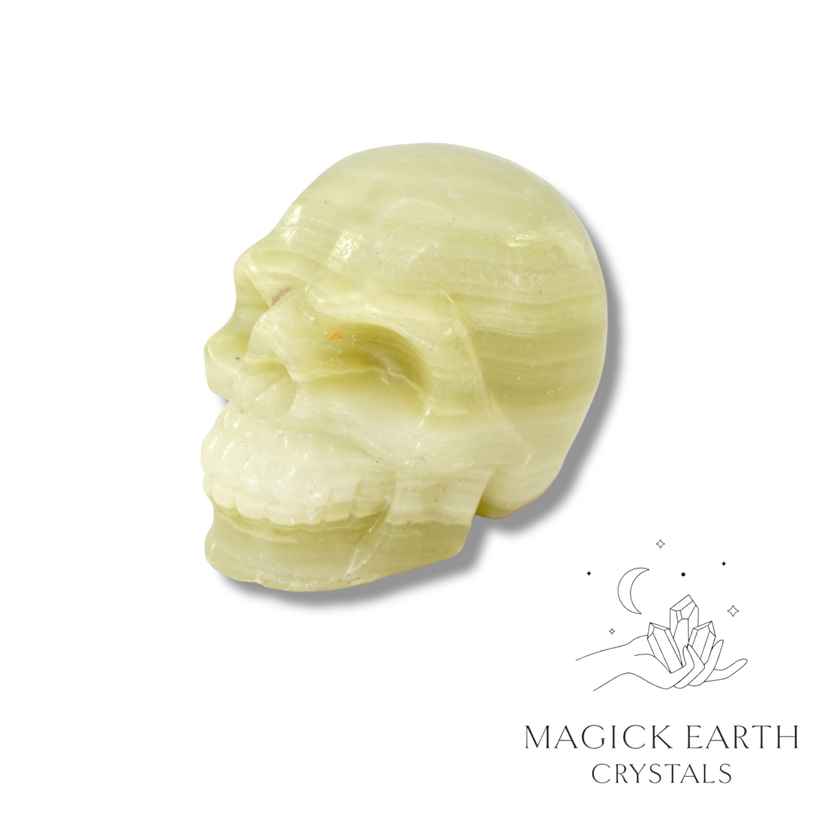 Natural New Jade crystal skull view b
