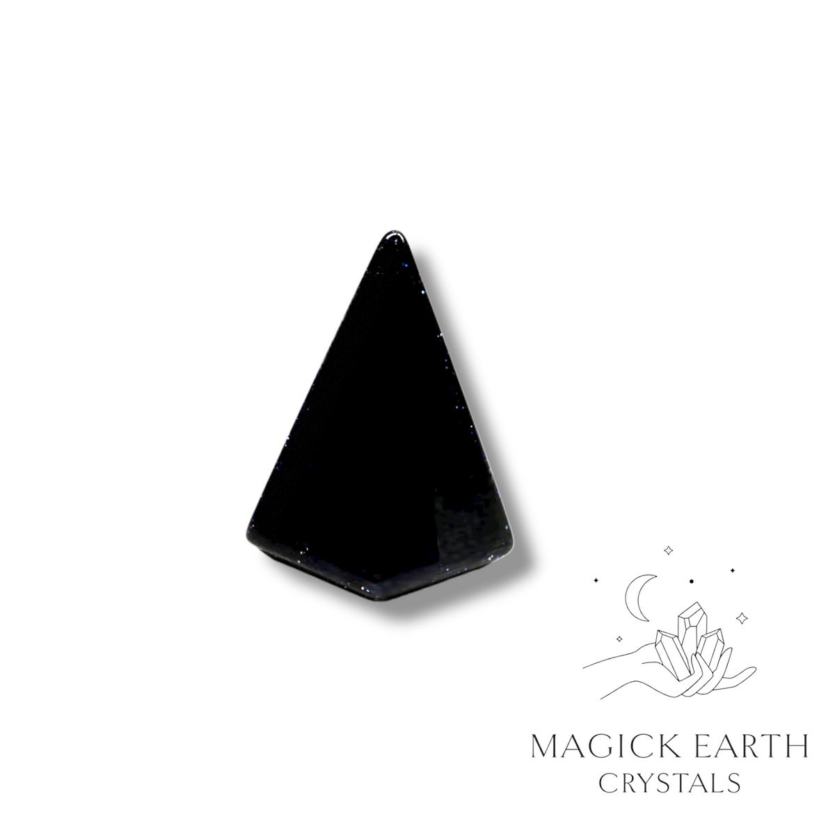 Natural Obsidian crystal mini pyramid tall