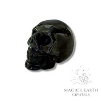 Natural Obsidian crystal skull view b