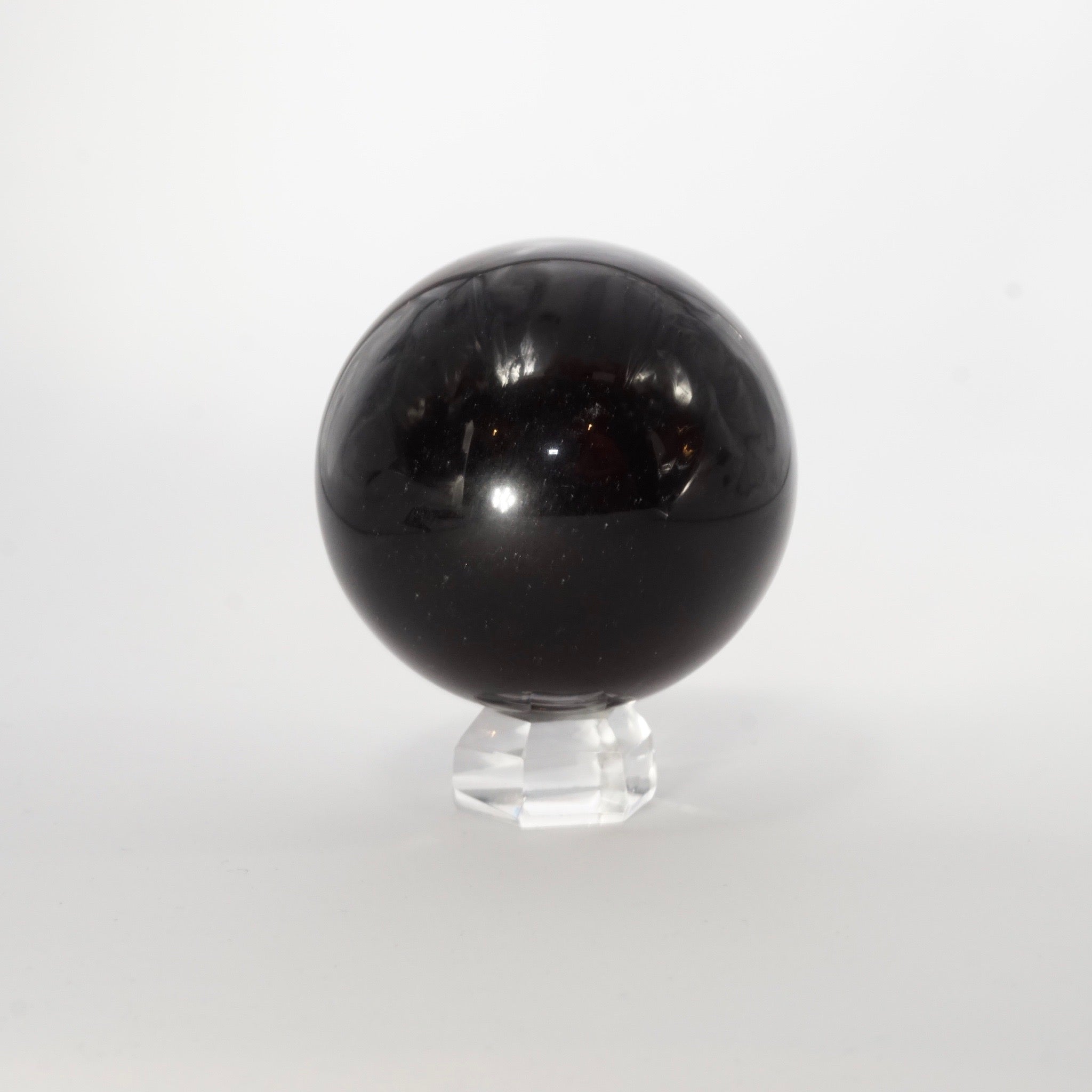 Natural Obsidian crystal sphere view b