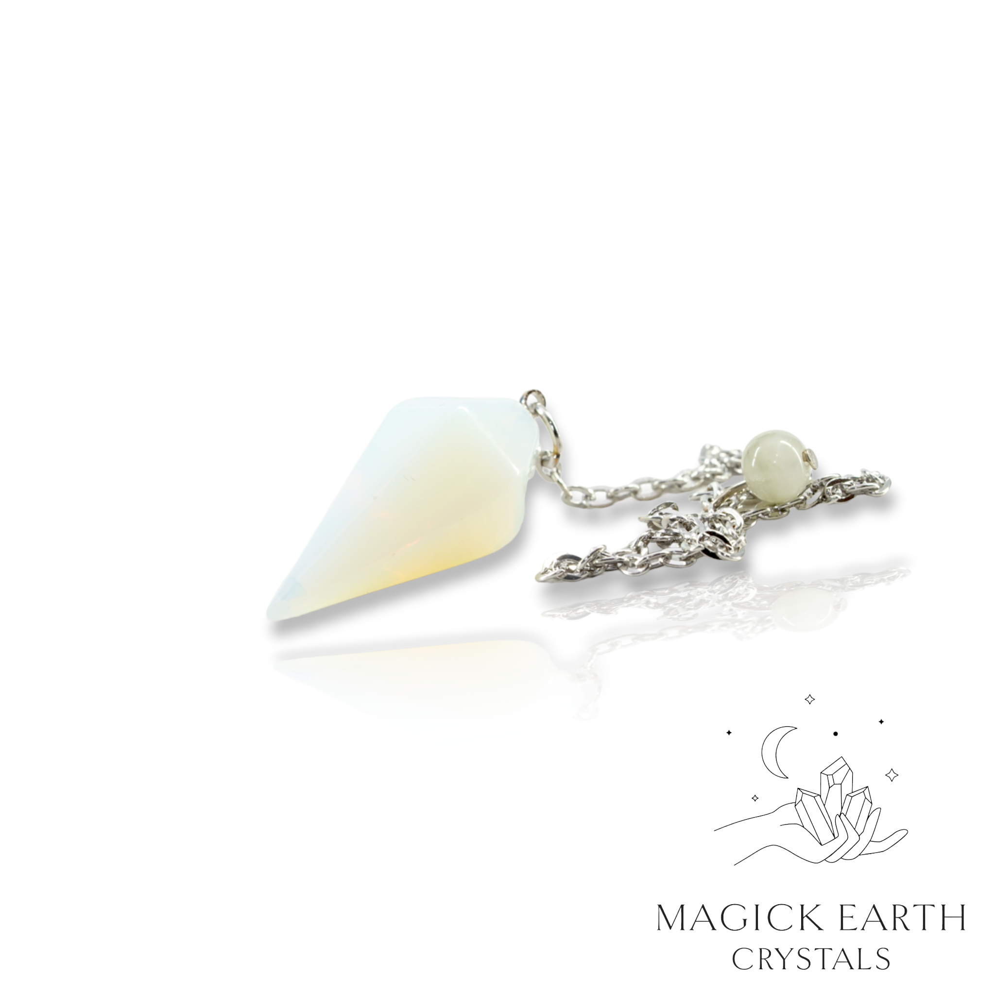 Natural Opalite crystal apex pendulum  