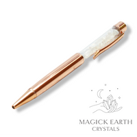 Natural Opalite crystal chip pen view d