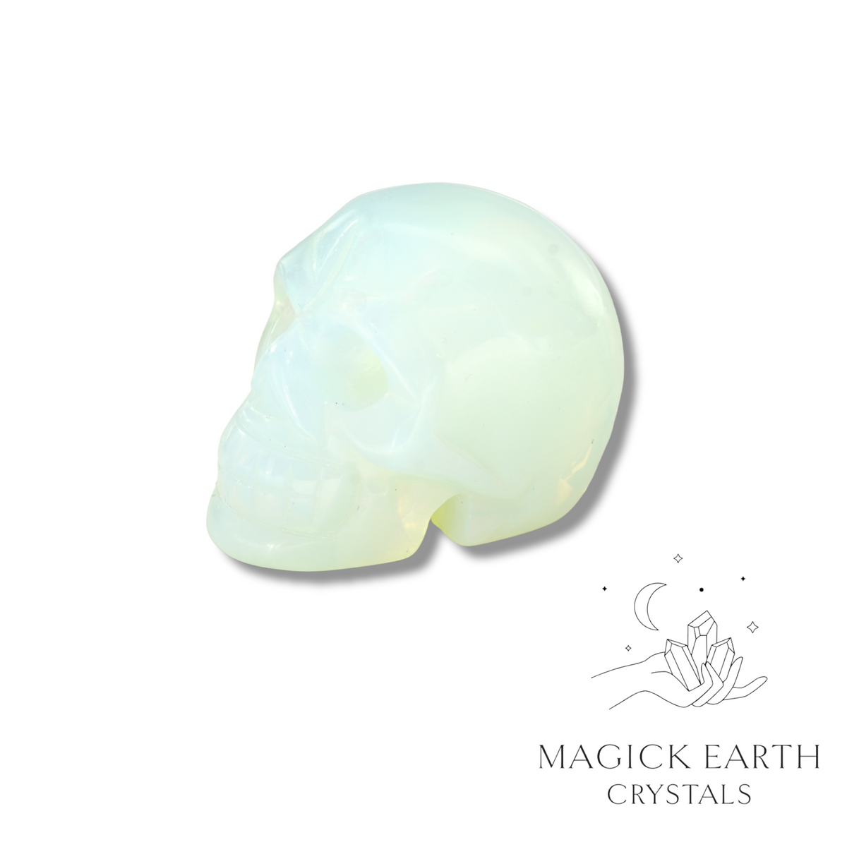 Opalite crystal skull view b