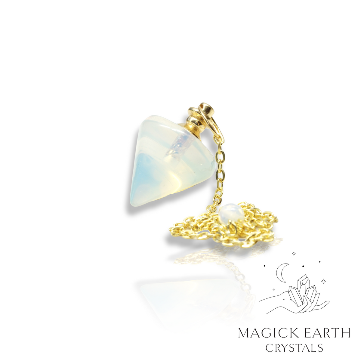 Opalite Pyramid  Pendulum  with Gold Finish for Luminous Guidance