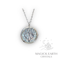 Opalite tree of life diffuser pendant view b