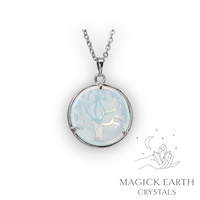 Natural Opalite tree of life pendant view b