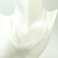 White Organza and Waxed Cotton Necklace with Platinum Findings