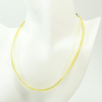 Yellow Organza and Waxed Cotton Necklace with Platinum Findings