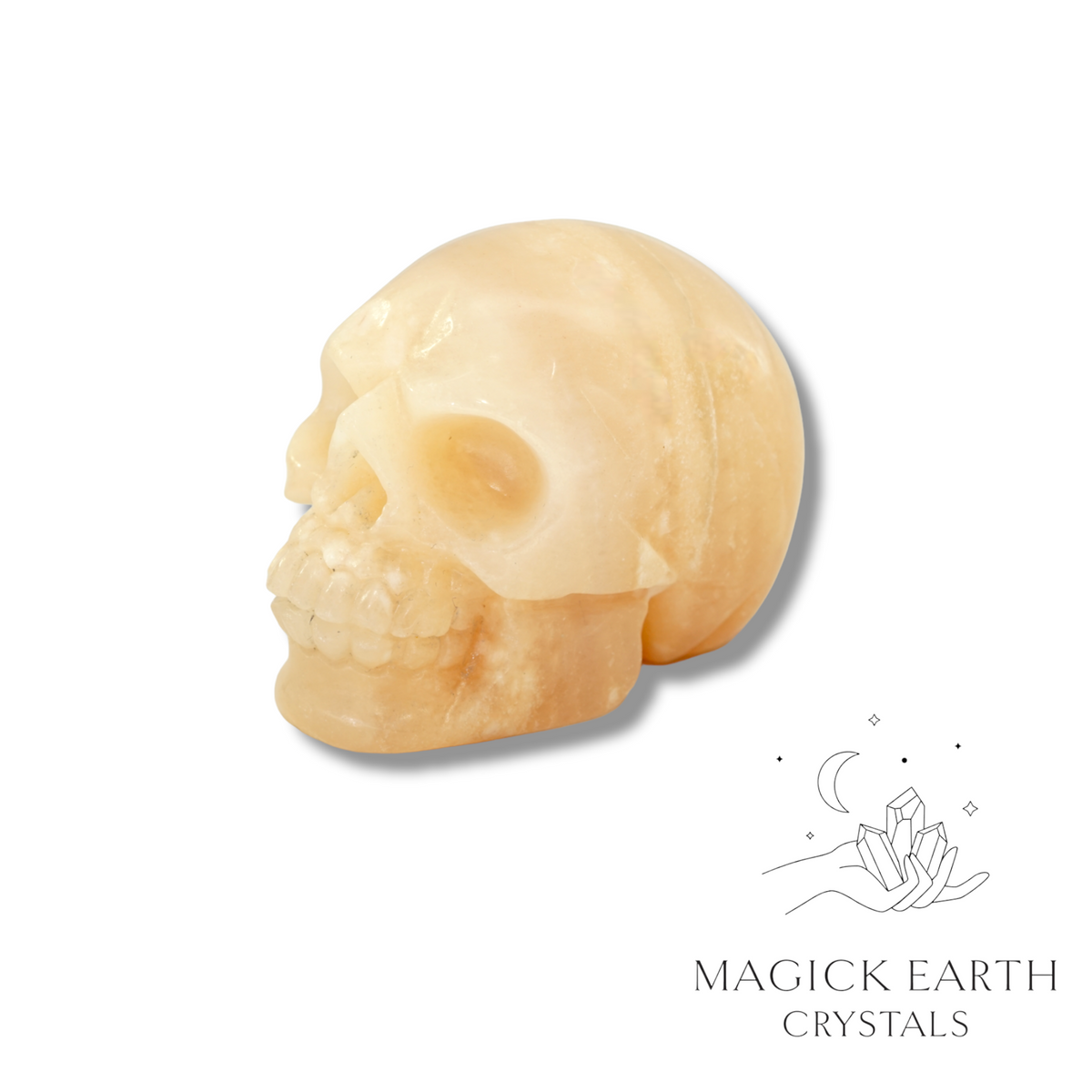 Natural Pink Aventurine crystal skull view b