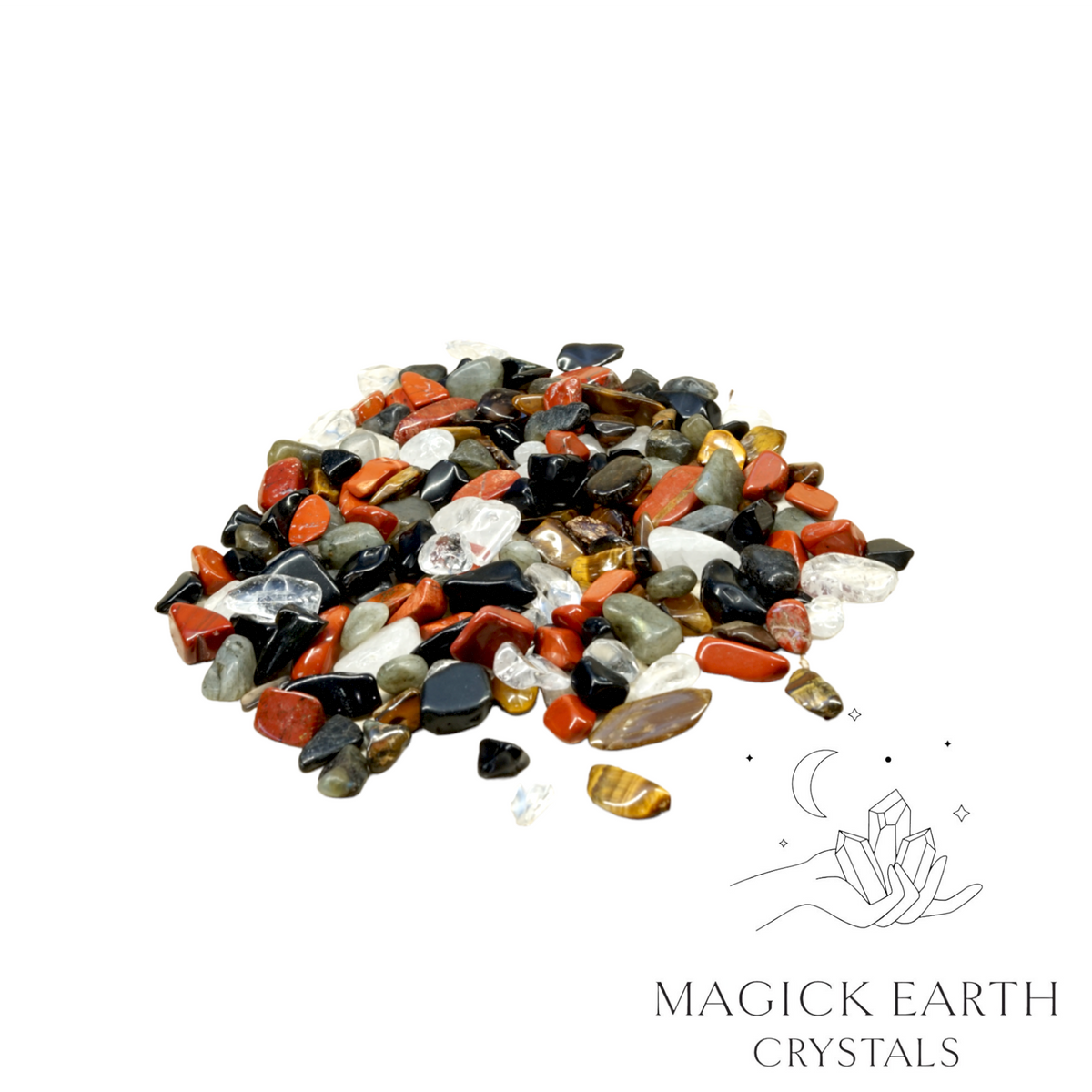 Natural large Protection crystal chip mix, 100g loose pile. 
